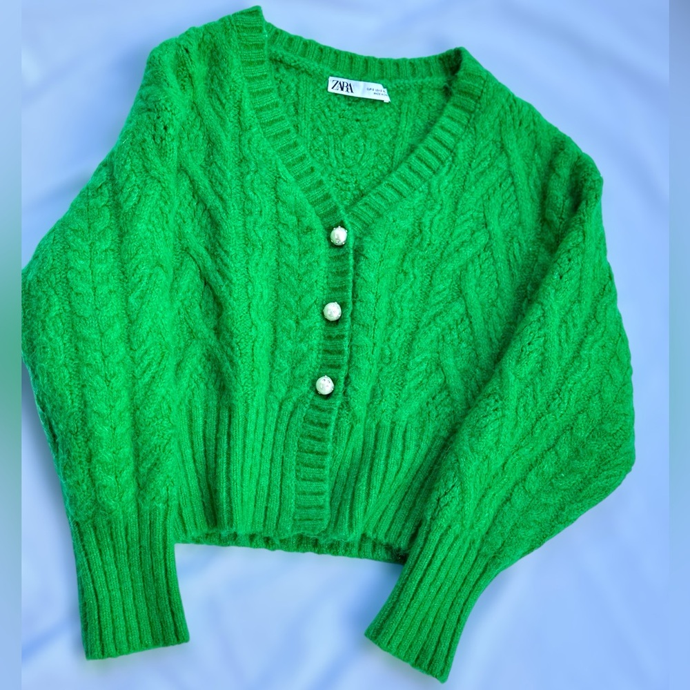 Green Knit Cardigan